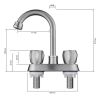 2 Handle Bathroom Sink Faucet; Centerset Bathroom Faucet with Pop-Up Sink Drain Stainless Steel with Overflow; Supply Utility Hose for Laundry Vanity