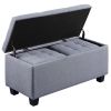 Large Storage Ottoman Bench Set; 3 in 1 Combination Ottoman; Tufted Ottoman Linen Bench for Living Room; Entryway; Hallway; Bedroom Support 250lbs