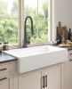 30&quot;L x 19&quot; W Farmhouse/Apron Front White Ceramic Kitchen Sink