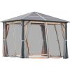 9.8 Ft. W x 9.8 Ft. D Aluminum Paito Gazebo with Polycarbonate Roof