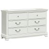 Classic Traditional Style Dresser of 6x Drawers White Finish Bedroom Antique Handles Wooden Furniture