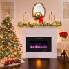 30 Inch Recessed Electric Fireplace Slim Wall Mounted Heater Multicolor Flame