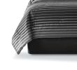 7-Piece Black Stripe Woven Quilt Set; Full/Queen