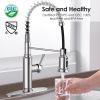 Kitchen Faucet - Spring Kitchen Sink Faucet with 3 Modes Pull Down Sprayer; Single Handle&Deck Plate for 1or3 Holes; 360Â° Rotation; Spot Resist Stain