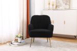 Modern Mid Century Chair Tufted Sherpa Armchair for Living Room Bedroom Office Easy Assemble