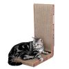 Fluffydream Cat Scratcher with Cat Toys Ball Track; Build-in Ball; L-Shaped Scratcher; Cardboard Lounge Bed; Stable and Durable; Furniture Protector;