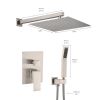 Brushed Nickel shower system 10 inch Brass Bathroom Deluxe rain mixed shower combination set wall mounted rain shower head system shower faucet