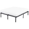 14" Heavy Duty Steel Slat Queen Platform Bed Frame; Black