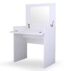 White Vanity Sets;  Makeup Vanity Table with Flip up Mirror Bedroom Dresser Table Jewelry Storage