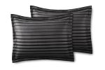 7-Piece Black Stripe Woven Quilt Set; Full/Queen