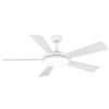 52 In Intergrated LED Ceiling Fan Lighting with White ABS Blade