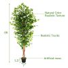 6FT Solid Wood 1260 Leaves Truncated Banyan Tree Simulation Tree Green