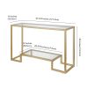 Contemporary Console Table with Glass Top and Shelf