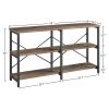 3-Tier Industrial Console Table; Taupe