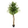 6FT Solid Wood 1260 Leaves Truncated Banyan Tree Simulation Tree Green