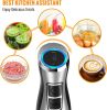 Immersion Blender Handheld;  1100W 5-in-1 Multi-Purpose Hand Blender;  12-Speed Stick Blender;  600ml Beaker;  500ml Chopper;  Egg Whisk;  Milk Frothe