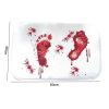 Bath Mat Soft Non-slip Rectangle Scare Your Friends Bloody Footprint Bathroom Mat for Living Room