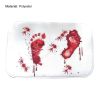 Bath Mat Soft Non-slip Rectangle Scare Your Friends Bloody Footprint Bathroom Mat for Living Room