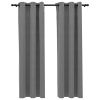 vidaXL Blackout Curtains with Rings 2 pcs Gray 37"x84" Velvet