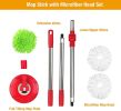 Spin Mop and Bucket with Wringer Set - for Home Kitchen Floor Cleaning - Wet/Dry Usage on Hardwood &amp; Tile - Upgraded Self-Balanced Easy Press Syst