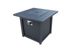 Upland 28&rdquo; Slat Top Gas Fire Pit Table-Black