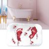 Bath Mat Soft Non-slip Rectangle Scare Your Friends Bloody Footprint Bathroom Mat for Living Room