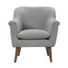 Shelby Steel Gray Woven Fabric Oversized Armchair