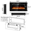 36" Electric Fireplace Recessed Slim Wall Heater