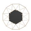 Free shipping Iron Wall Mirror Radial Triangle Round Mirror Iron Wall Mirror Decorative Mirror 25.5inch  Golden  YJ