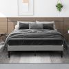 King size Modern Black Platform Bed Frame with Wood Slats