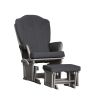 Victoria Glider And Ottoman In Gray/Dark Gray