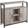 Wooden Console Table with Storage; Gray