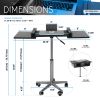 Techni Mobili Folding Table Laptop Cart; Graphite