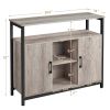 Wooden Console Table with Storage; Gray