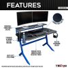 Techni Sport Blue Stryker Gaming Desk; Blue