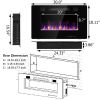 30 Inch Recessed Electric Fireplace Slim Wall Mounted Heater Multicolor Flame