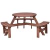 Patio 6 Person Outdoor Wood Picnic Table Beer Bench Set Pub Dining Seat Garden