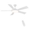 52 In Intergrated LED Ceiling Fan Lighting with White ABS Blade