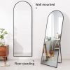 YSSOA Full Length Mirror; Arched-Top Full Body Mirror with Stand; Floor Mirror &amp; Wall-Mounted Mirro