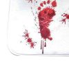 Bath Mat Soft Non-slip Rectangle Scare Your Friends Bloody Footprint Bathroom Mat for Living Room