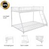 Twin Full Size Bunk Bed with Metal Frame and Ladder; Heavy Duty Bunk Bed Full Size Twin Adult Child; Durable Bunk Bed Frame with Metal Support Slats;