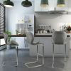 Bar chair modern design for dining and kitchen barstool with metal legs set of 4 (Grey)