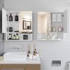 Medicine Cabinet with Shelves; 2 Door Wall Mounted Bathroom Mirror Cabinet; White