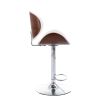 HengMing Bentwood Adjustable Bar Stools ; Upholstered Swivel Barstool; white PU Leather Barstools (Set of 2)