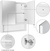 Medicine Cabinet with Shelves; 2 Door Wall Mounted Bathroom Mirror Cabinet; White