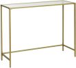 Console table; golden tempered glass sofa table; modern console living room table