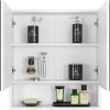 Medicine Cabinet with Shelves; 2 Door Wall Mounted Bathroom Mirror Cabinet; White