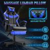 Gaming Chair with Footrest; Massage High Back Office Chair with Headrest and Lumbar Support; Ergonomic Swivel Game Chair for Adult Kids