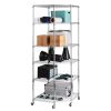 6 Tire Heavy Duty Wire Garage Storage Rack; Steel Corner Shelving with Wheels