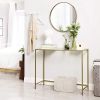 Console table; golden tempered glass sofa table; modern console living room table